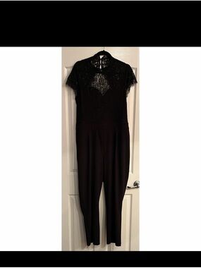 Express Black Lace Bodice Jumpsuit